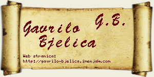 Gavrilo Bjelica vizit kartica